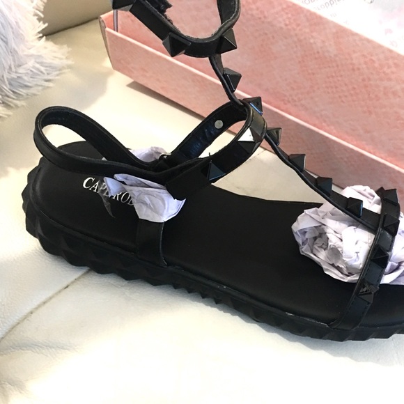 Black studded strappy sandal - Picture 6 of 7